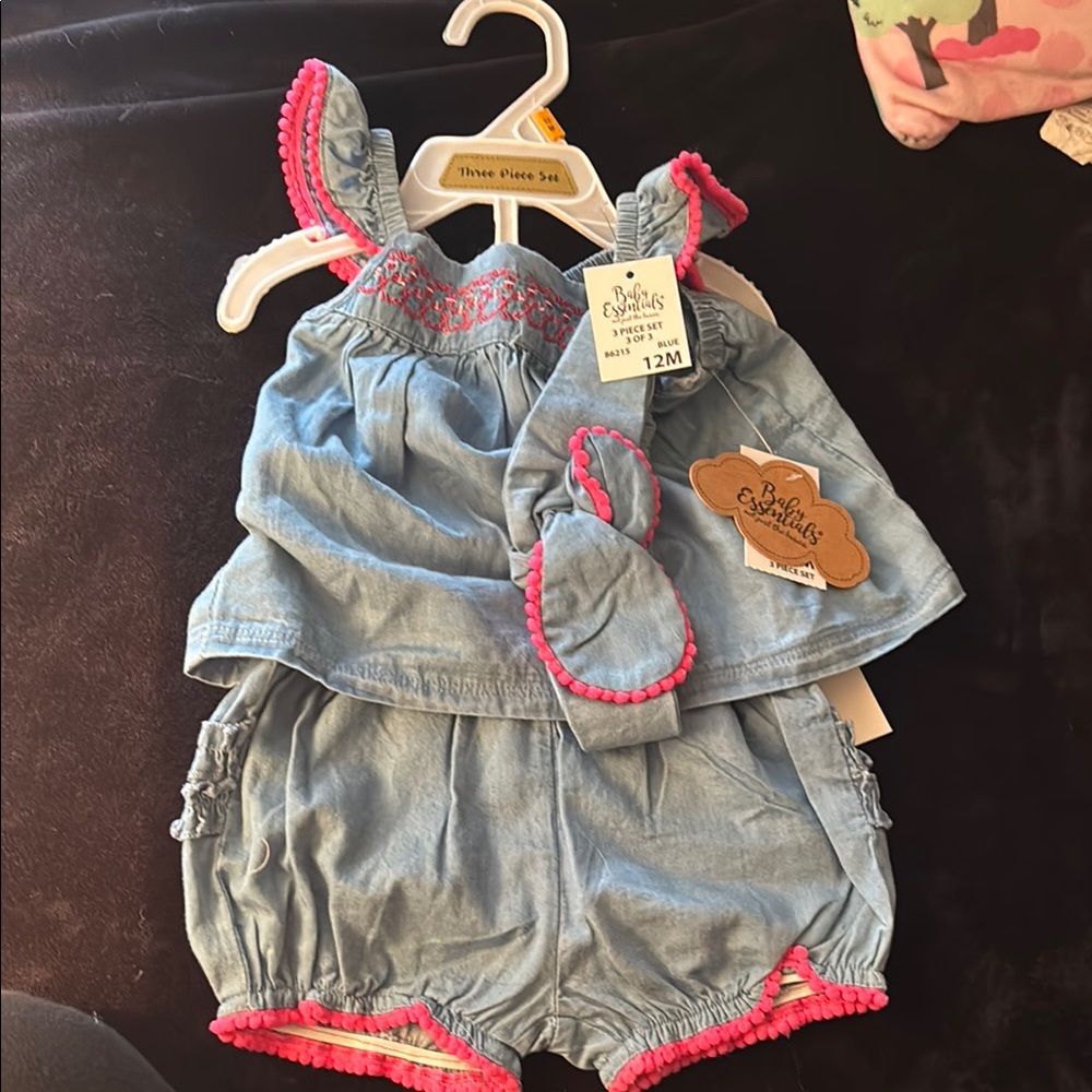 Blue and Pink Baby Outfit Set